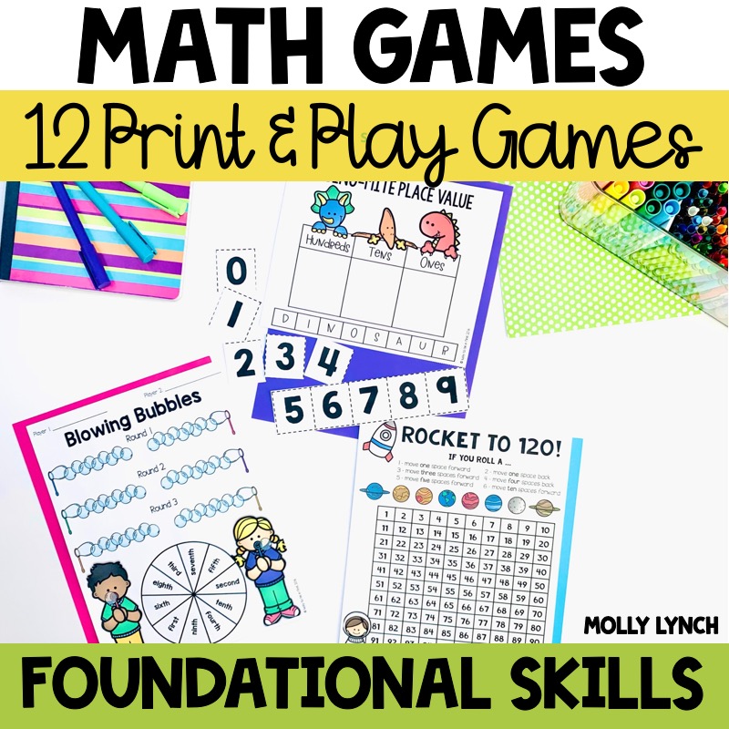 Trin Rundt om Indkøbscenter Math Games - Print & Play | Shop Lucky Learning with Molly Lynch