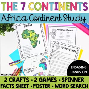 Africa Continent Study with activities worksheets and games | Lucky Learning with Molly Lynch