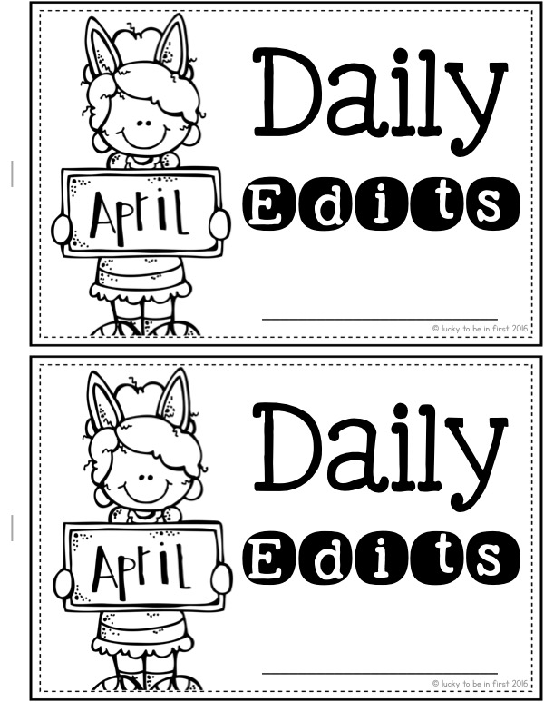 black and white version of everyday edits for classroom in april | Lucky Learning with Molly Lynch