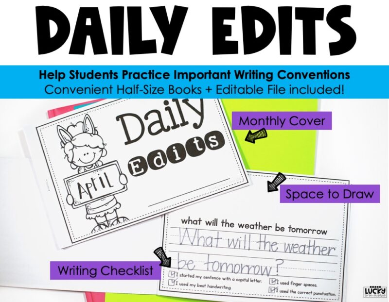 improve writing with everyday edits for april | Lucky Learning with Molly Lynch