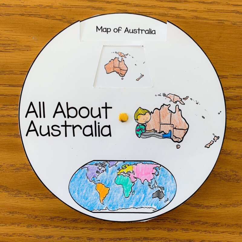 Australia Continent Study Spinner | Lucky Learning with Molly Lynch