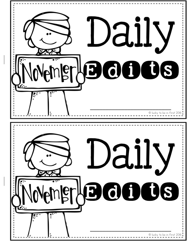 half page daily sentence edits for november | Lucky Learning with Molly Lynch