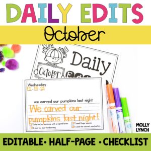 everyday edits october for 1st graders | Lucky Learning with Molly Lynch