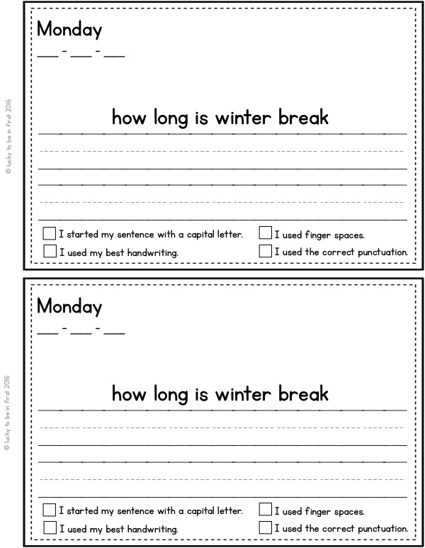 example of an everyday edit with a december theme about winter break | Lucky Learning with Molly Lynch