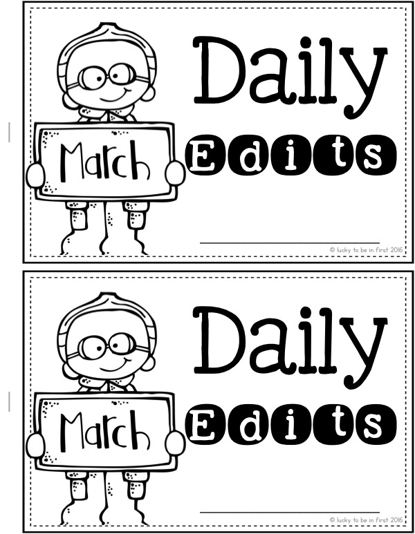black and white version of everyday edits for march | Lucky Learning with Molly Lynch