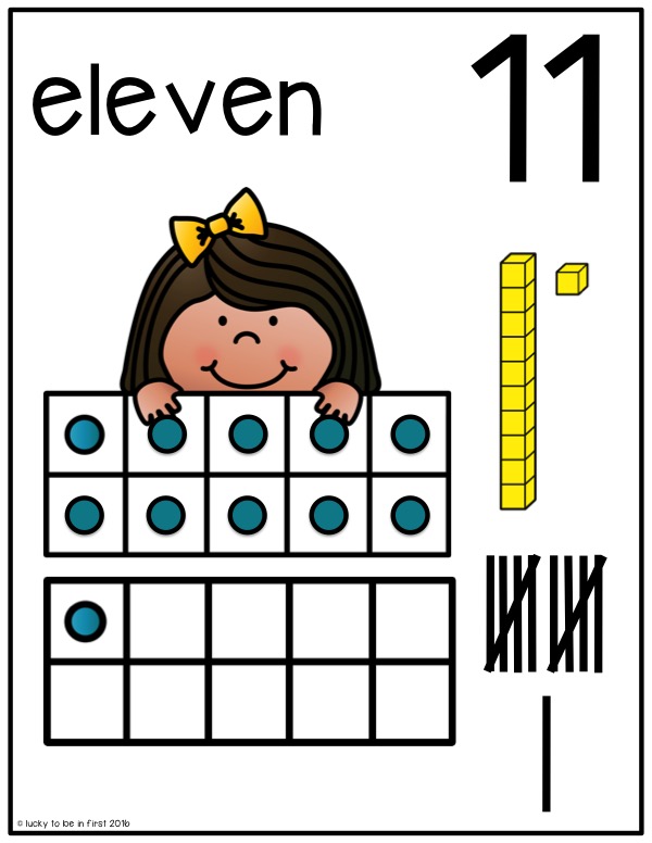 Number Posters number 11 example | Lucky Learning with Molly Lynch