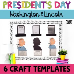 Presidents Day Crafts and printable activities for 1st and 2nd grade | Lucky Learning with Molly Lynch