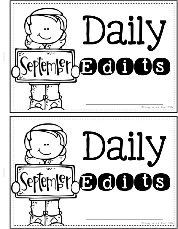 september daily sentence edits for 1st grade cover page | Lucky Learning with Molly Lynch