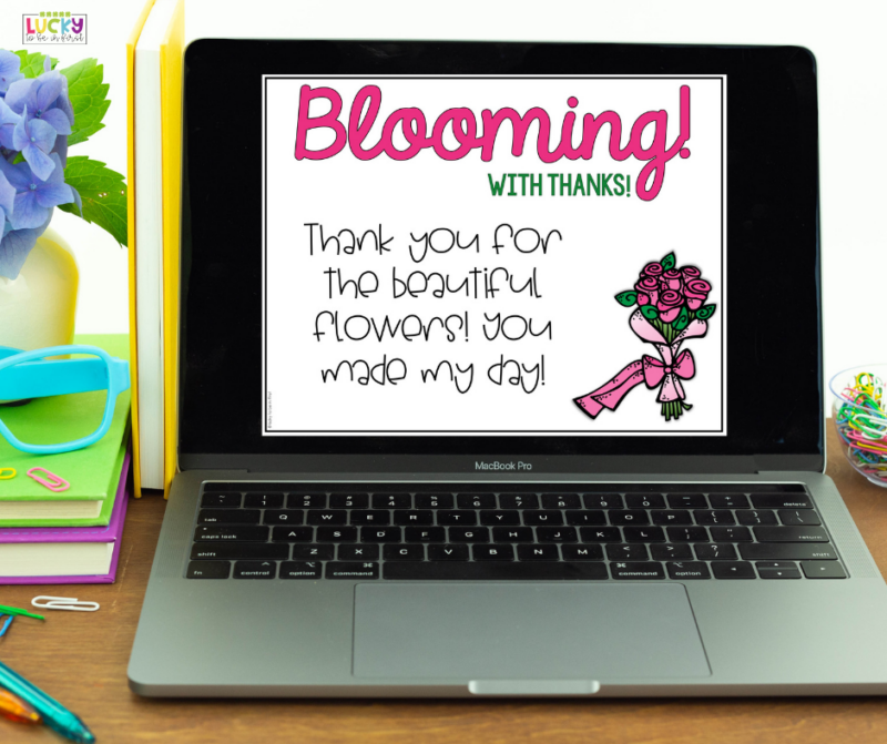 Digital Thank You Notes for students from teachers | Lucky Learning with Molly Lynch