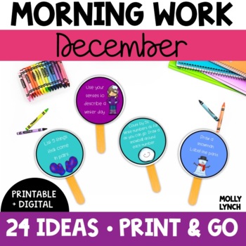 december morning work with 24 printable ideas | Lucky Learning with Molly Lynch