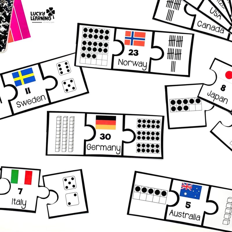 fun winter olympic math game with flags | Lucky Learning with Molly Lynch