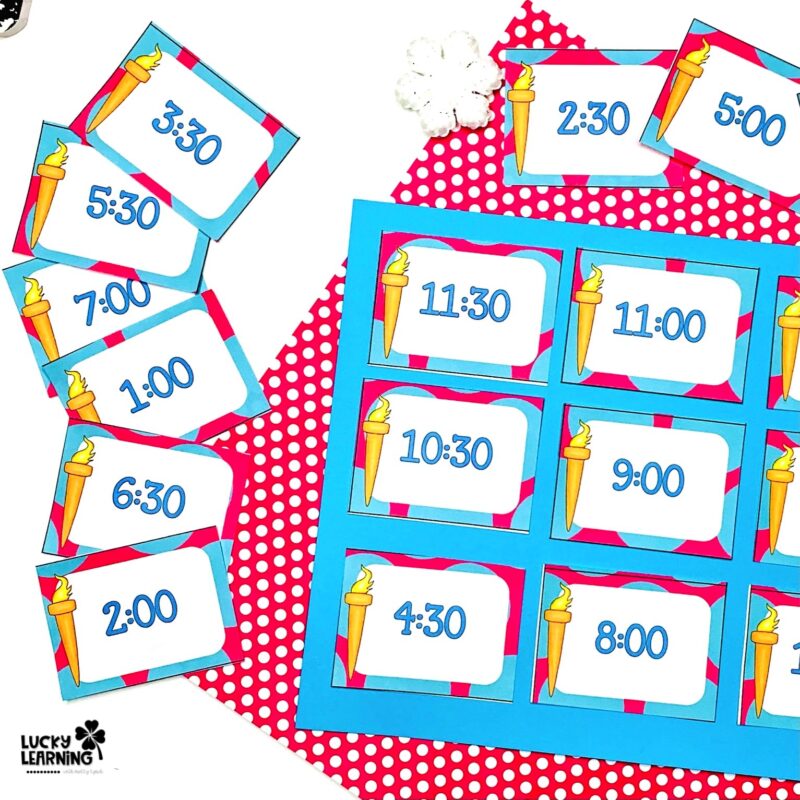 winter olympic clock math game | Lucky Learning with Molly Lynch