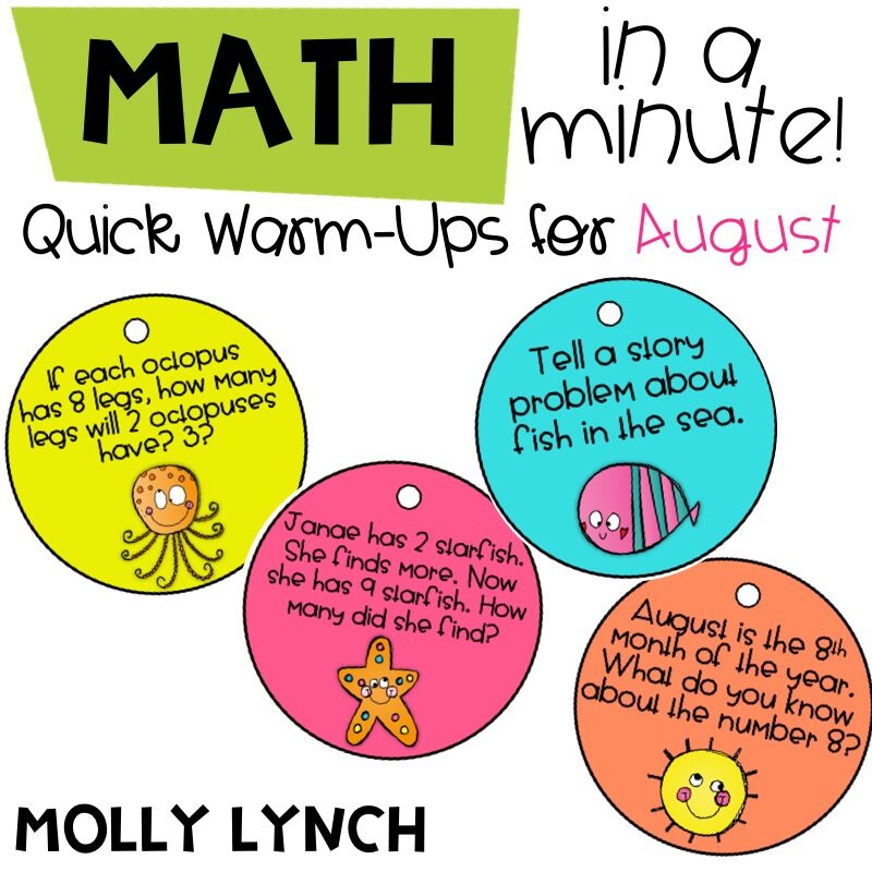 quick daily math warm ups in august for 1st graders | Lucky Learning with Molly Lynch