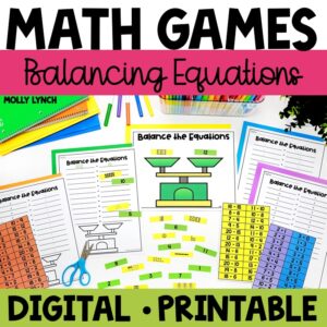 Balancing Equations worksheets for 1st graders | Lucky Learning with Molly Lynch
