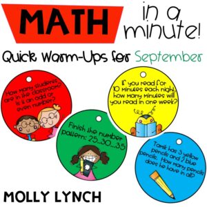 daily math warm ups for 1st graders in september | Lucky Learning with Molly Lynch