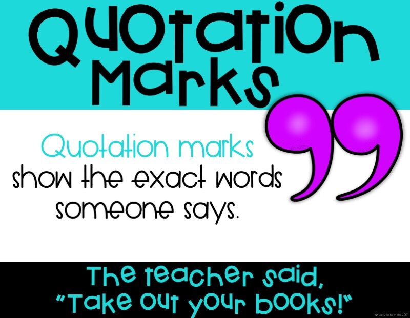 punctuation posters for classroom quotation mark help | Lucky Learning with Molly Lynch