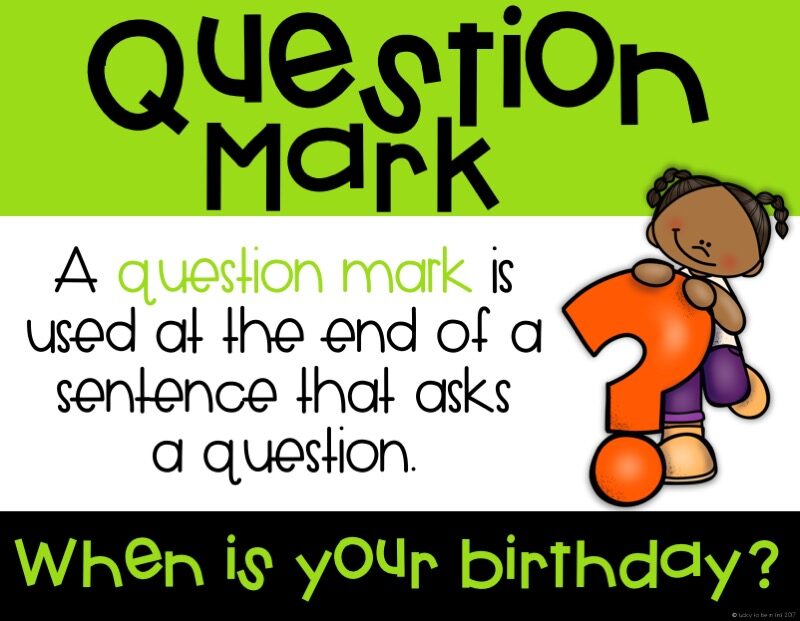 question mark poster for classroom | Lucky Learning with Molly Lynch