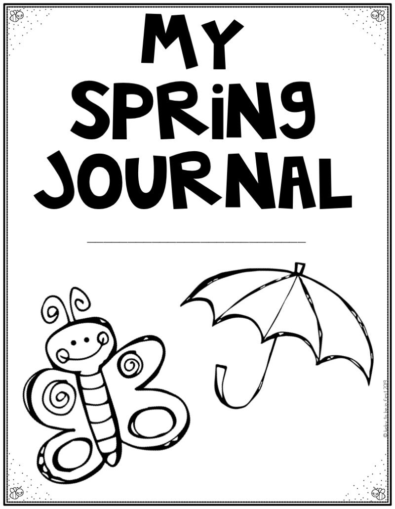 Spring journal with butterfly and umbrella for 1st graders | Lucky Learning with Molly Lynch