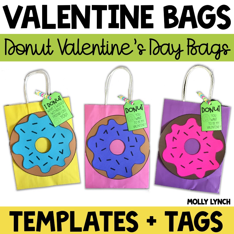 Donut themed valentine's day treat bags | Lucky Learning with Molly Lynch