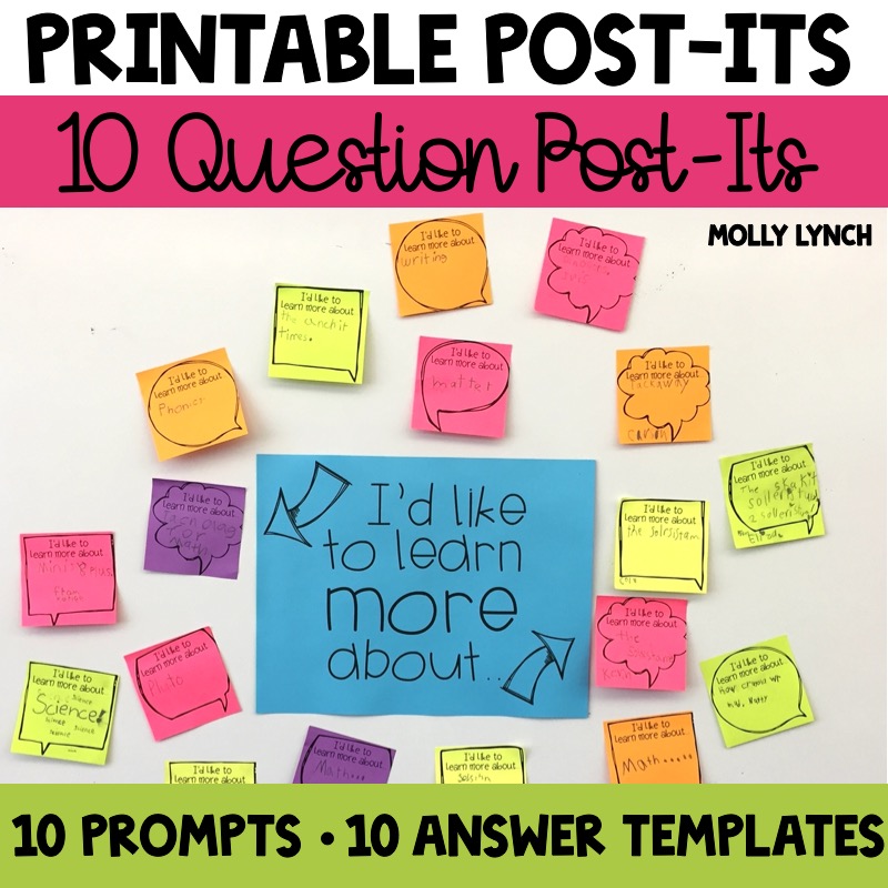 Printable Post-It Notes - Classroom Questions