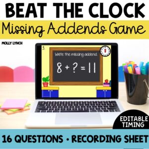 Clock Missing Addends Game 16 Math Games 1st 2nd grade | Lucky Learning with Molly Lynch