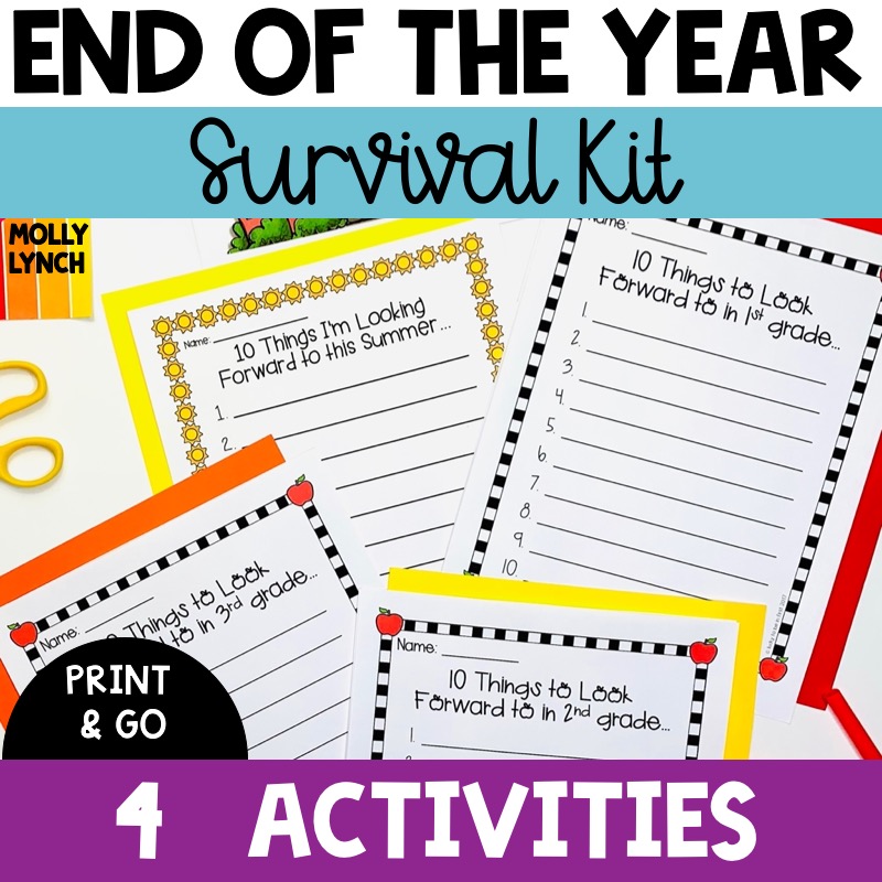 printable end of the year activities for 1st graders | Lucky Learning with Molly Lynch