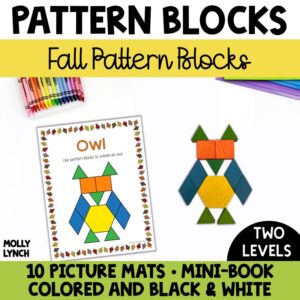 fall pattern block mats for elementary | Lucky Learning with Molly Lynch