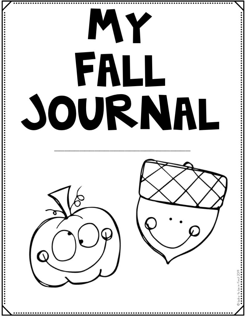 Fall Writing Journals cover with a pumpkin and acorn | Lucky Learning with Molly Lynch