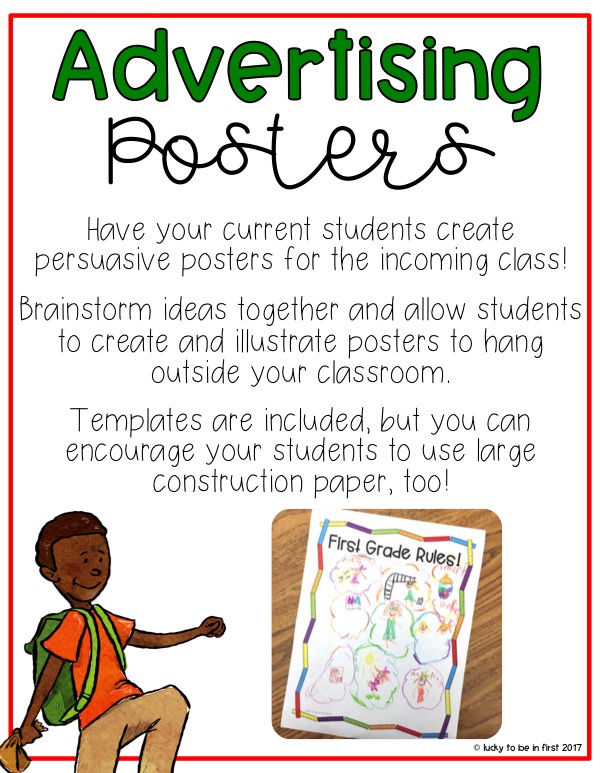 advertising posters are a fun end of the year activity for 1st graders | Lucky Learning with Molly Lynch