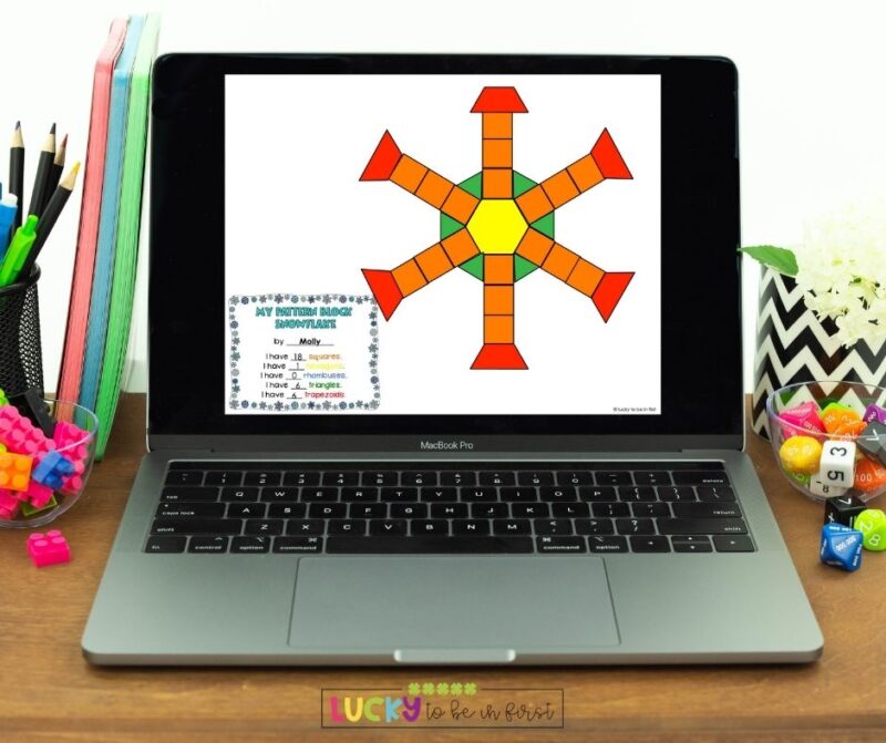 digital google drive pattern block snowflake | Lucky Learning with Molly Lynch