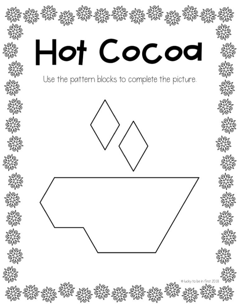 Winter Pattern Block Mats Puzzles + Mini Books for K-1st Grade