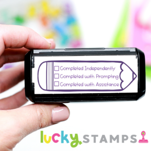 completed stamp including completed independently, completed with prompting and completed with assistance | Lucky Learning with Molly Lynch