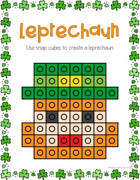 a fun leprechaun snap cube mat for st patricks day | Lucky Learning with Molly Lynch