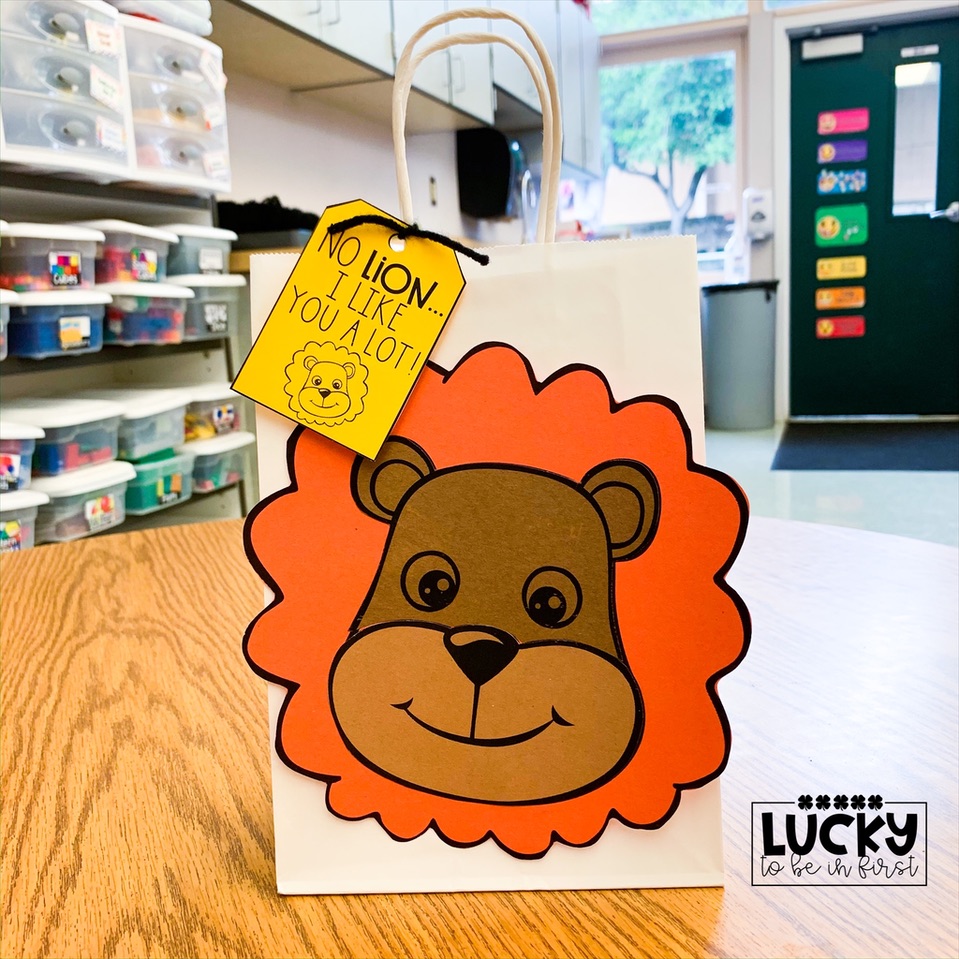 no lion... i like you a lot valentines treat bag | Lucky Learning with Molly Lynch