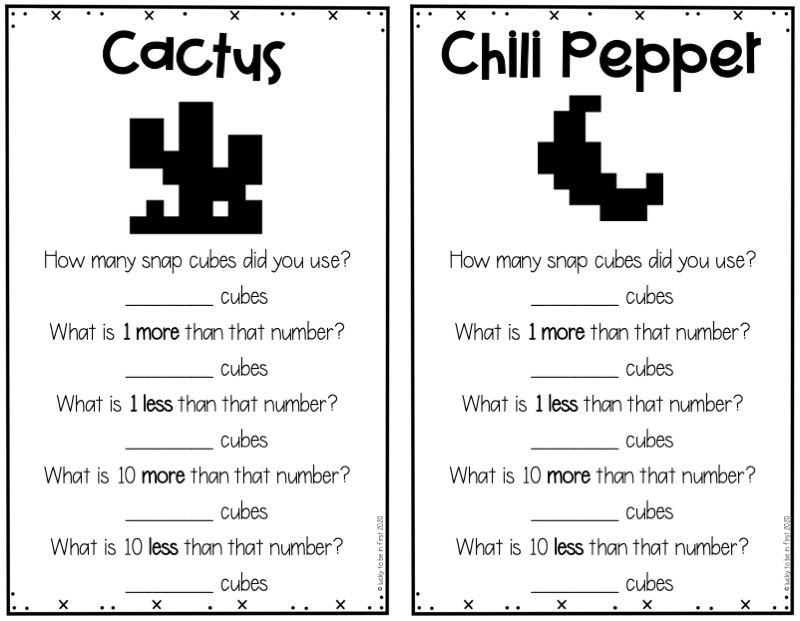 Cinco de Mayo Snap Cube mats about chili peppers and cactus | Lucky Learning with Molly Lynch
