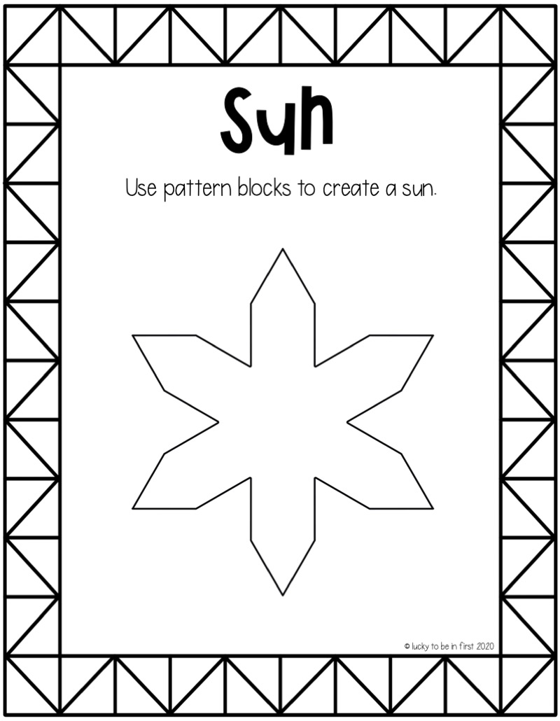 Cinco de Mayo Pattern Blocks that create a sun | Lucky Learning with Molly Lynch
