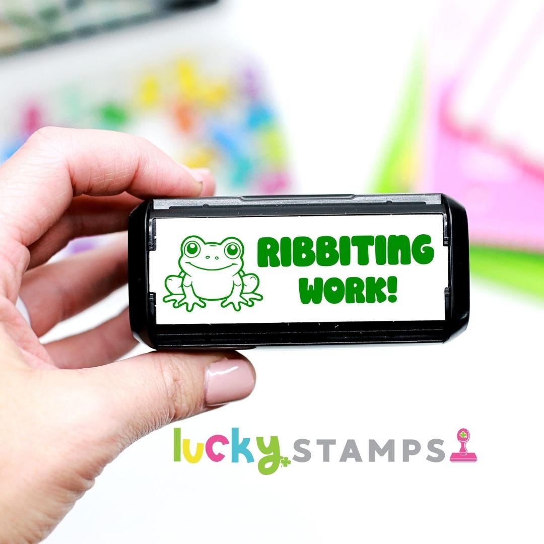 Ribbiting Work! Self-Inking Teacher Stamp