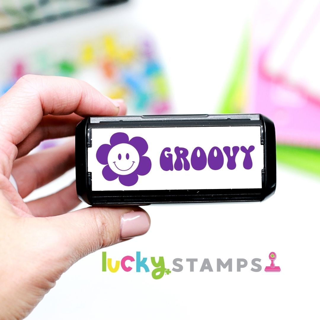 Groovy Self Inking Teacher Stamp