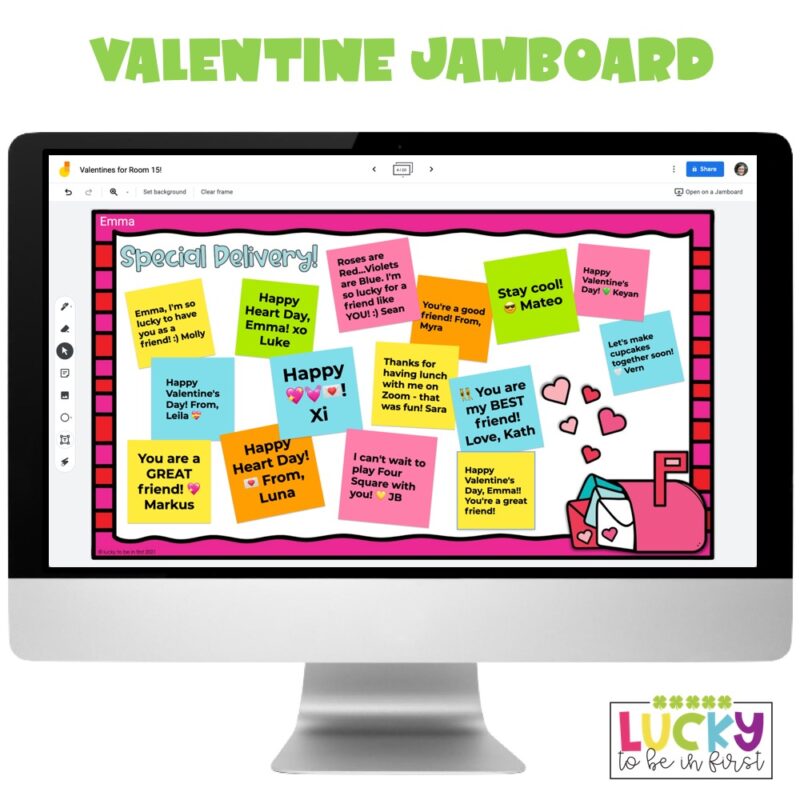 fun themed jamboards with digital valentines | Lucky Learning with Molly Lynch