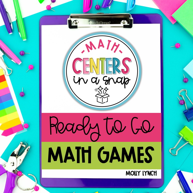 NO Prep Math Centers for 1st Grade Math Centers in a Snap Games | Lucky Learning with Molly Lynch