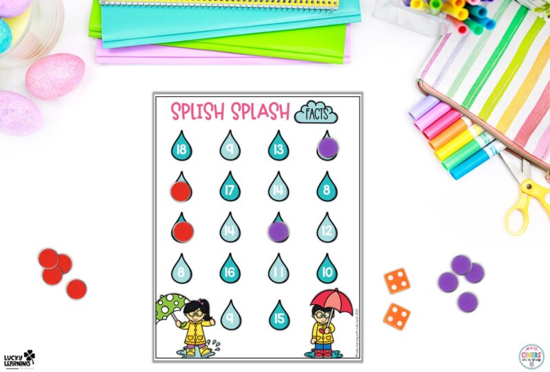 Subtraction from 20 Game for 1st Grade Math Activities | Lucky Learning with Molly Lynch