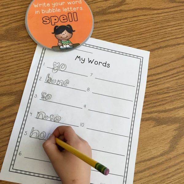 a 1st grader doing a word work activity | Lucky Learning with Molly Lynch